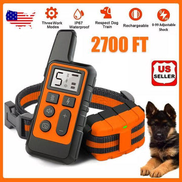 2700 FT Remote Dog Shock Training Collar Rechargeable Waterproof LCD Pet Trainer