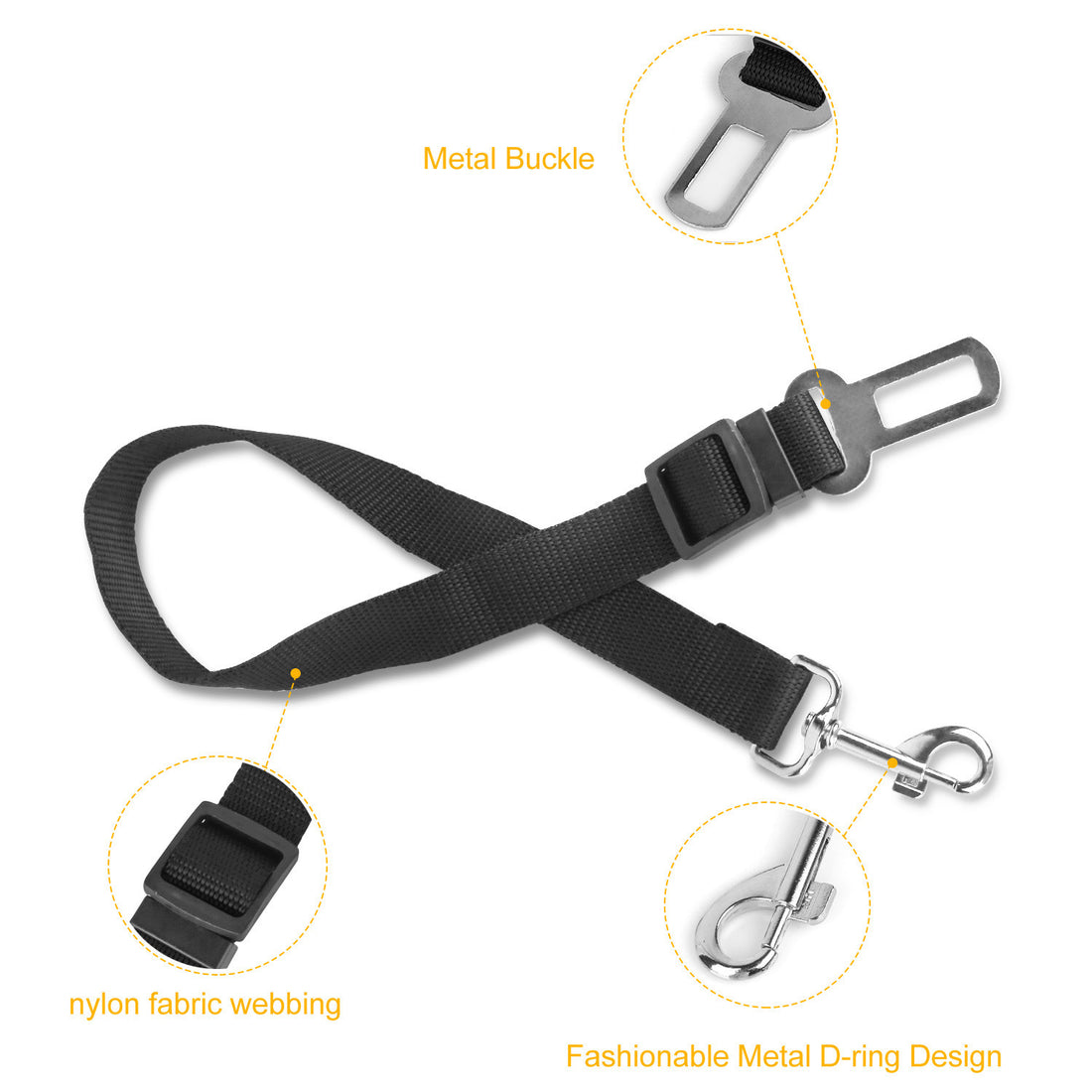 2Pcs Pet Dog Seat Belt Leash Adjustable Pet Dog Cat Safety Harness